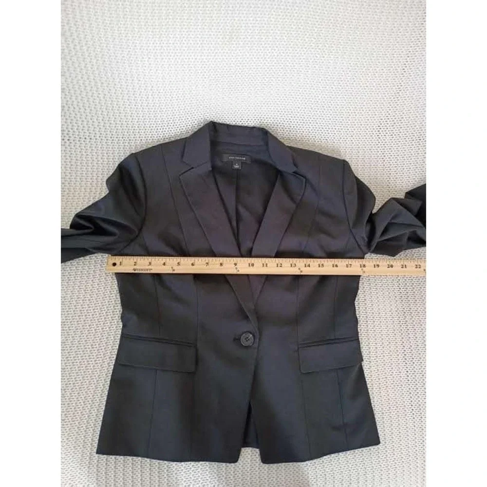 Ann Taylor Charcoal Gray Wool Blend 1‎ Button Tailored Blazer Jacket 4 NWOT $179